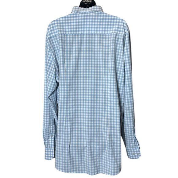 Mizzen + main mens xl leeward Hampton blue gingham button up shirt trim fit - Picture 3 of 6